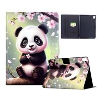 XFDSFDL® Étui pour Apple iPad 11th Gen A16 2025 (10,9 Pouces) PU Cuir Housse Flip Coque Panda Sakura Motif avec Support et Veille/Réveil Automatique Protection Cas 03