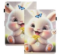 XFDSFDL® Étui pour Apple iPad Mini 6th Gen 2021 (8,3 Pouces) PU Cuir Housse Flip Coque Petit Lapin Motif avec Support Portefeuille Veille/Réveil Automatique Protection Cas 04