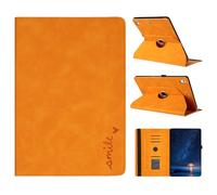 XFDSFDL® Étui pour Apple iPad Pro 2017 / iPad Air 3rd 2019 (10,5 Pouces) PU Cuir Housse Coque Le Sourire Rétro Motif avec Rotation Support et Veille/Réveil Automatique Protection Cas Kaki