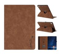 XFDSFDL® Étui pour Apple iPad Pro 2017 / iPad Air 3rd 2019 (10,5 Pouces) PU Cuir Housse Coque Le Sourire Rétro Motif avec Rotation Support et Veille/Réveil Automatique Protection Cas Café