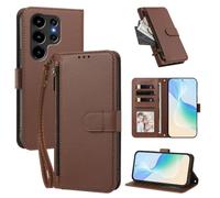 XFDSFDL® Étui pour Blackview Wave 10/ 10C (6,88 Pouces) Lanière PU Cuir Housse Eclair Portefeuille avec Supports et Magnétique Fermeture Recharge sans Fil Protection Coque Marron