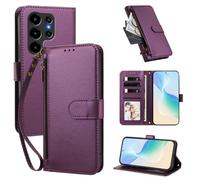 XFDSFDL® Étui pour Blackview Wave 10/ 10C (6,88 Pouces) Lanière PU Cuir Housse Eclair Portefeuille avec Supports et Magnétique Fermeture Recharge sans Fil Protection Coque Violet