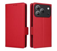 XFDSFDL® Étui pour Blackview Wave 7C (6,56 Pouces) PU Cuir Housse Flip Coque Litchi Motif avec Support et Magnétique Boucle Latérale Portefeuille Shell de Protection Rouge