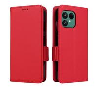 XFDSFDL® Étui pour Fairphone Gen 6 (6,31 Pouces) PU Cuir Housse Flip Coque Litchi Motif avec Support et Magnétique Boucle Latérale Portefeuille Shell de Protection Rouge