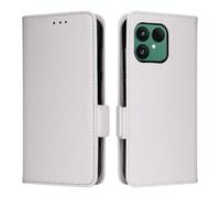 XFDSFDL® Étui pour Fairphone Gen 6 (6,31 Pouces) PU Cuir Housse Flip Coque Litchi Motif avec Support et Magnétique Boucle Latérale Portefeuille Shell de Protection Blanc
