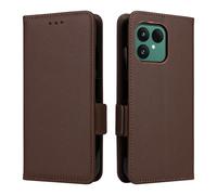 XFDSFDL® Étui pour Fairphone Gen 6 (6,31 Pouces) PU Cuir Housse Flip Coque Litchi Motif avec Support et Magnétique Boucle Latérale Portefeuille Shell de Protection Café