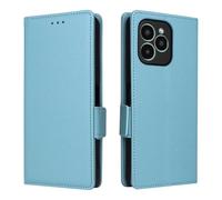XFDSFDL® Étui pour Fossibot S1 (6,75 Pouces) PU Cuir Housse Flip Coque Litchi Motif avec Support et Magnétique Boucle Latérale Portefeuille Shell de Protection Bleu Clair