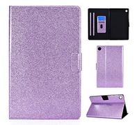 XFDSFDL® Étui pour Lenovo Tab M10 Plus FHD TB-X606F (10,3 Pouces) PU Cuir Housse Flip Coque avec Built Stand Portefeuille Veille/Réveil Automatique Brillant Bling Bling Protection Cas, Pourpre