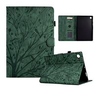 XFDSFDL® Étui pour Lenovo Tab M10 Plus FHD TB-X606F (10,3 Pouces) PU Cuir Housse Flip Coque Fortune Arbre Motif avec Built Stand et Veille/Réveil Automatique Protection Cas Vert