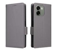 XFDSFDL® Étui pour Oppo A6/ A6x/ A6s (6,75 Pouces) PU Cuir Housse Flip Coque Litchi Motif avec Support et Magnétique Boucle Latérale Portefeuille Shell de Protection Gris