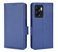 XFDSFDL® Étui pour Oppo A77/A57s/A57 5G CPH2339/CPH2385 (6,56 Pouces) PU Cuir Housse Flip Coque Litchi Motif avec Support et Magnétique Boucle Latérale Portefeuille Shell de Protection Bleu Foncé