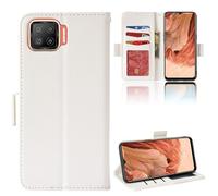 XFDSFDL® Étui pour Oppo F17/ A73 4G CPH2095/CPH2099 (6,44 Pouces) PU Cuir Housse Flip Coque Litchi Motif avec Support et Magnétique Boucle Latérale Portefeuille Shell de Protection Blanc