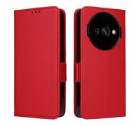XFDSFDL® Étui pour Oukitel C59 / C59 Pro (6,88 Pouces) PU Cuir Housse Flip Coque Litchi Motif avec Support et Magnétique Boucle Latérale Portefeuille Shell de Protection Rouge