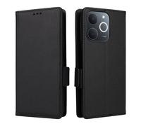 XFDSFDL® Étui pour Realme Note 70/ Note 70T RMX5313 (6,74 Pouces) PU Cuir Housse Flip Coque Litchi Motif avec Support et Magnétique Boucle Latérale Portefeuille Shell de Protection Noir