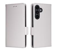 XFDSFDL® Étui pour Samsung Galaxy S25 FE SM-S731 (6,7 Pouces) PU Cuir Housse Flip Coque Litchi Motif avec Support et Magnétique Boucle Latérale Portefeuille Shell de Protection Blanc