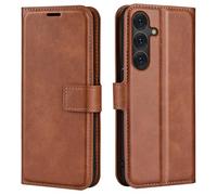 XFDSFDL® Étui pour Samsung Galaxy S25 SM-S931 (6,2 Pouces) Style Livre PU Cuir Housse Gauche et Droite Ouvrir Étui avec Magnétique Fermeture Portefeuille Shell de Protection Brun Foncé