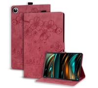XFDSFDL® Étui pour Samsung Galaxy Tab A11+ SM-X230/SM-X236 (11 Pouces) PU Cuir Housse Flip Coque Chat Sakura Motif avec Stand Portefeuille Protection Cas Rouge