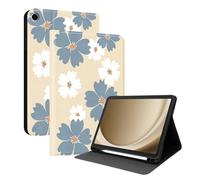 XFDSFDL® Étui pour Samsung Galaxy Tab A11+ SM-X230/SM-X236 (11 Pouces) PU Cuir Housse Style du Livre Coque Marguerite Bleue Motif avec Support et Veille/Réveil Automatique Protection Cas 01