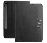 XFDSFDL® Étui pour Samsung Galaxy Tab S10 FE SM-X520/X526 (10,9 Pouces) PU Cuir Coque Portabilité Longe Portefeuille avec Support Fente Protection Housse Noir