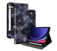 XFDSFDL® Étui pour Samsung Galaxy Tab S10 FE SM-X520/X526 (10,9 Pouces) PU Cuir Housse Style du Livre Coque Fleurs d'encre Motif avec Support Protection Cas 08