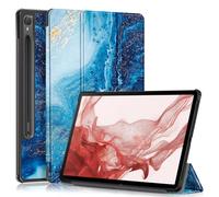 XFDSFDL® Étui pour Samsung Galaxy Tab S10 FE SM-X520/X526 (10,9 Pouces) Ultra Mince PU Cuir Housse Flip Coque Bleu Océan Motif avec Supports et Veille/Réveil Automatique Protection Cas 07