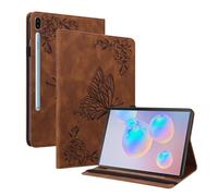 XFDSFDL® Étui pour Samsung Galaxy Tab S6 SM-T860/T865 (10,5 Pouces) PU Cuir Housse Flip Coque Grand Papillon Motif avec Built Stand Protection Cas Marron
