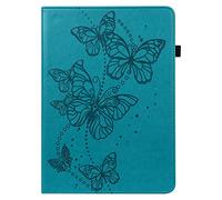 XFDSFDL® Étui pour Samsung Galaxy Tab S7 SM-T870/T875 (11 Pouces) PU Cuir Housse Flip Coque avec Built Stand et Magnétique Fermeture Papillons Volant Motif Protection Cas Bleu