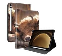 XFDSFDL® Étui pour Samsung Galaxy Tab S9+ SM-X810/X816/X818 (12,4 Pouces) PU Cuir Housse Style du Livre Coque Veau Motif avec Support Protection Cas 05