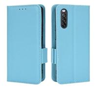 XFDSFDL® Étui pour Sony Xperia 10 III XQ-BT52 (6,0 Pouces) PU Cuir Housse Flip Coque Litchi Motif avec Support et Magnétique Boucle Latérale Portefeuille Shell de Protection Bleu Clair