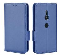XFDSFDL® Étui pour Sony Xperia XZ2 H8216/ H8266 (5,7 Pouces) PU Cuir Housse Flip Coque Litchi Motif avec Support et Magnétique Boucle Latérale Portefeuille Shell de Protection Bleu Foncé