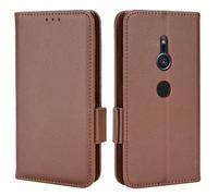 XFDSFDL® Étui pour Sony Xperia XZ2 H8216/ H8266 (5,7 Pouces) PU Cuir Housse Flip Coque Litchi Motif avec Support et Magnétique Boucle Latérale Portefeuille Shell de Protection Café