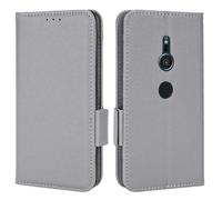 XFDSFDL® Étui pour Sony Xperia XZ2 H8216/ H8266 (5,7 Pouces) PU Cuir Housse Flip Coque Litchi Motif avec Support et Magnétique Boucle Latérale Portefeuille Shell de Protection Gris