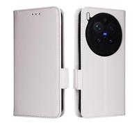 XFDSFDL® Étui pour Vivo X300 Pro V2502A (6,78 Pouces) PU Cuir Housse Flip Coque Litchi Motif avec Support et Magnétique Boucle Latérale Portefeuille Shell de Protection Blanc