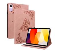 XFDSFDL® Étui pour Xiaomi Redmi Pad SE (11 Pouces) PU Cuir Housse Flip Coque Grand Papillon Motif avec Built Stand Protection Cas Rose