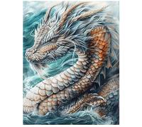 XFENDOUDOU Canevas Enfant Debutant Stitch Point De Croix Motif de dragon Kit de broderie au point de croix estampillé à faire soi-même 16x20inch