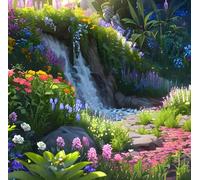 XFENDOUDOU Canevas kit complet adulte debutant demi point de croix De belles fleurs Kit Canevas et Broderie Complet avec Fils à Broder 16X20in