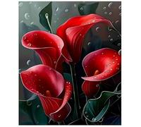 XFENDOUDOU Canevas Kit Complet Adulte Debutant Point De Croix De belles fleurs Kit Canevas et Broderie Complet avec Fils à Broder 16x20inch