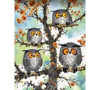 XFENDOUDOU Canevas Kit Complet Adulte Debutant Point De Croix oiseau mignon Décoration murale, cadeau à faire soi-même 16x20inch