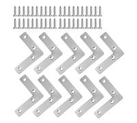 XFentech Équerres d'angle en Acier Inoxydable 5/10 Pièces - Support de Fixation Meubles Plate Réparation Plaques Connecteur en Forme de L avec Vis, 60 * 60mm