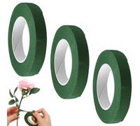 XFentech Lot de 3 Ruban de Fleuriste - Vert Foncé Rouleaux de Ruban Adhésif en Papier Floral Rubans de Fleuriste Bande de Fleur pour Bouquets de Fleurs pour Travaux Manuels