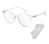 XFentech Lunettes Anti-Lumière Bleue - Anti-Lumière Bleue Monture Ronde Lunette Gaming Anti-Fatigue Lunettes de Lecture Lunettes de Jeu Verres Transparents pour Femmes Hommes - Transparent