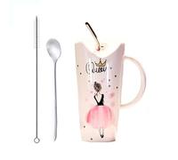 Xfeyaqlo Tasse Femme Jolie Café - Grande Tasse Large en Toute Confiance, Comme une Reine - Idée Cadeau pour Petite Amie ou Femme - Céramique, 600ml (B)