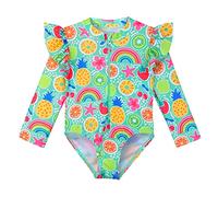 XFGIRLS Maillot de Bain Slip Une pièce à Manches Longues Anti-UV pour Fille de 0 Mois à 6 Ans