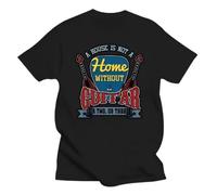 XFHATTN House is Not A Home Without Guitar T Shirt Natural Crew Neck Cotton Family Comfortable Designer Spring Autumn Crazy Shirt