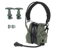XFLHXY Casque de Communication Tactique avec Adaptateur de Rail Arc, Réduction du Bruit, Amplification NRR 24 DB, Protection Auditive pour Tireurs(Green)