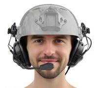 XFLHXY Casque de Tir Tactique avec Adaptateur de Rail Arc, Réduction du Bruit et Prise de Son, Protection Auditive pour Les Sports Airsoft(Black)