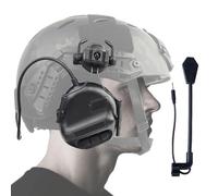XFLHXY Casque Tactique, Interphone À Puissance Illimitée avec Microphone, Casque de Chasse Étanche, Casque Antibruit sans Fonction de Réduction du Bruit(Black)
