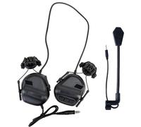 XFLHXY Casque Tactique, Interphone À Puissance Illimitée avec Microphone, Casque de Chasse Étanche, Casque Antibruit sans Fonction de Réduction du Bruit(Black)