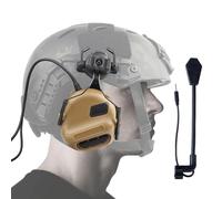 XFLHXY Casque Tactique, Interphone À Puissance Illimitée avec Microphone, Casque de Chasse Étanche, Casque Antibruit sans Fonction de Réduction du Bruit(Brown)