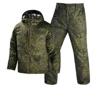 XFLHXY Ensemble D'uniformes Tactiques pour Hommes, Ensemble de Vêtements Coupe-Vent d'hiver Chauds, Veste et Pantalon de Ski Imperméables(Russian Camo,3XL)